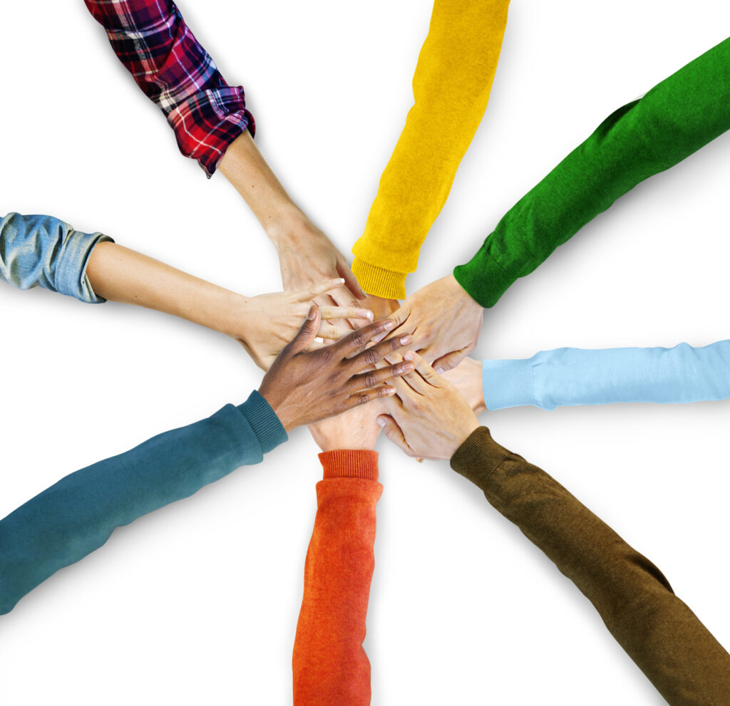 Group of Diverse Hands Together