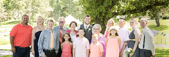 Photo of multigenerational family together.