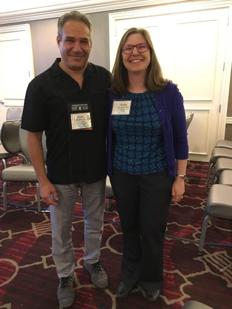 Katie Arnold and Gustavo Dziewczapolski, The Scientific Director of Cure CMD