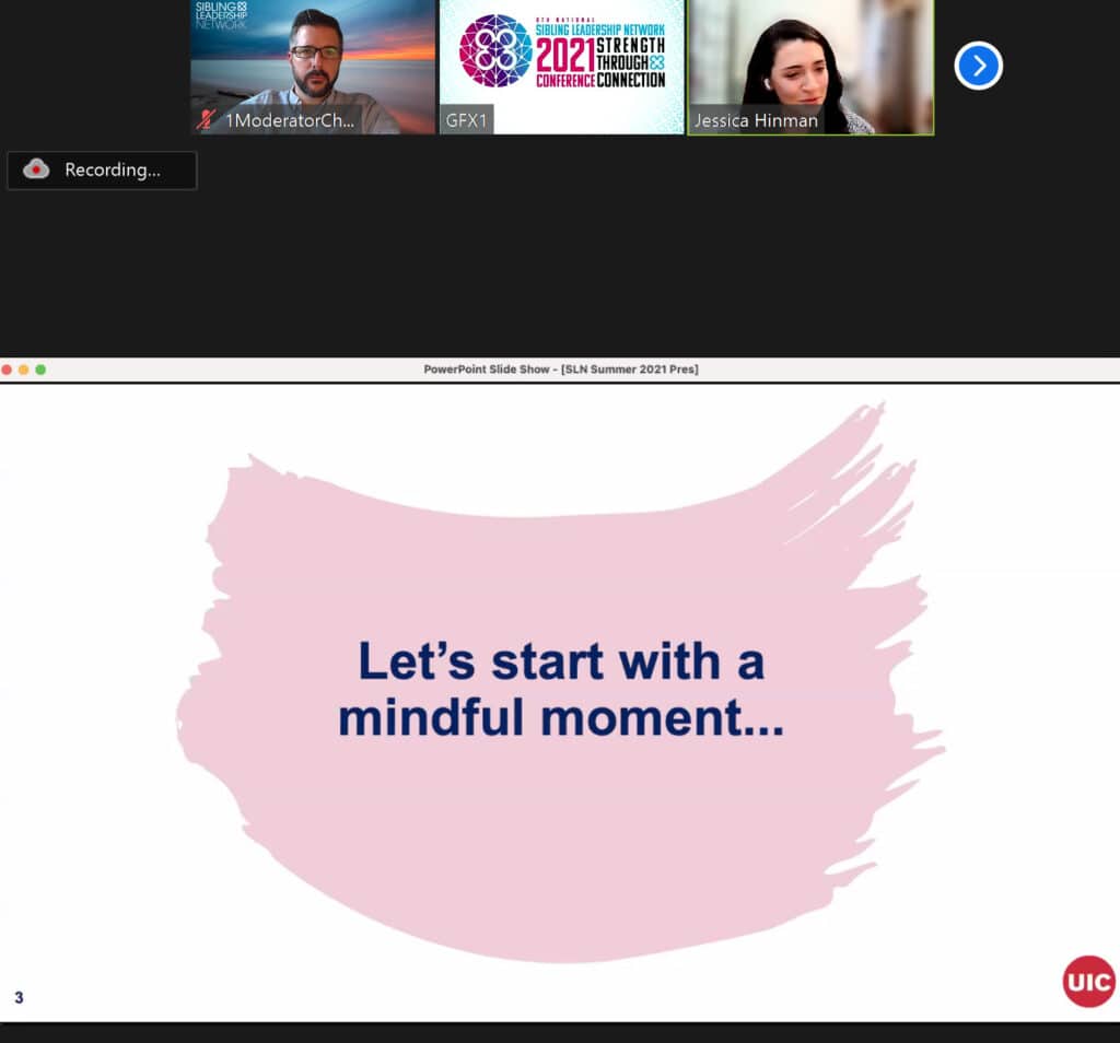 Screenshot of the Mindfulness session