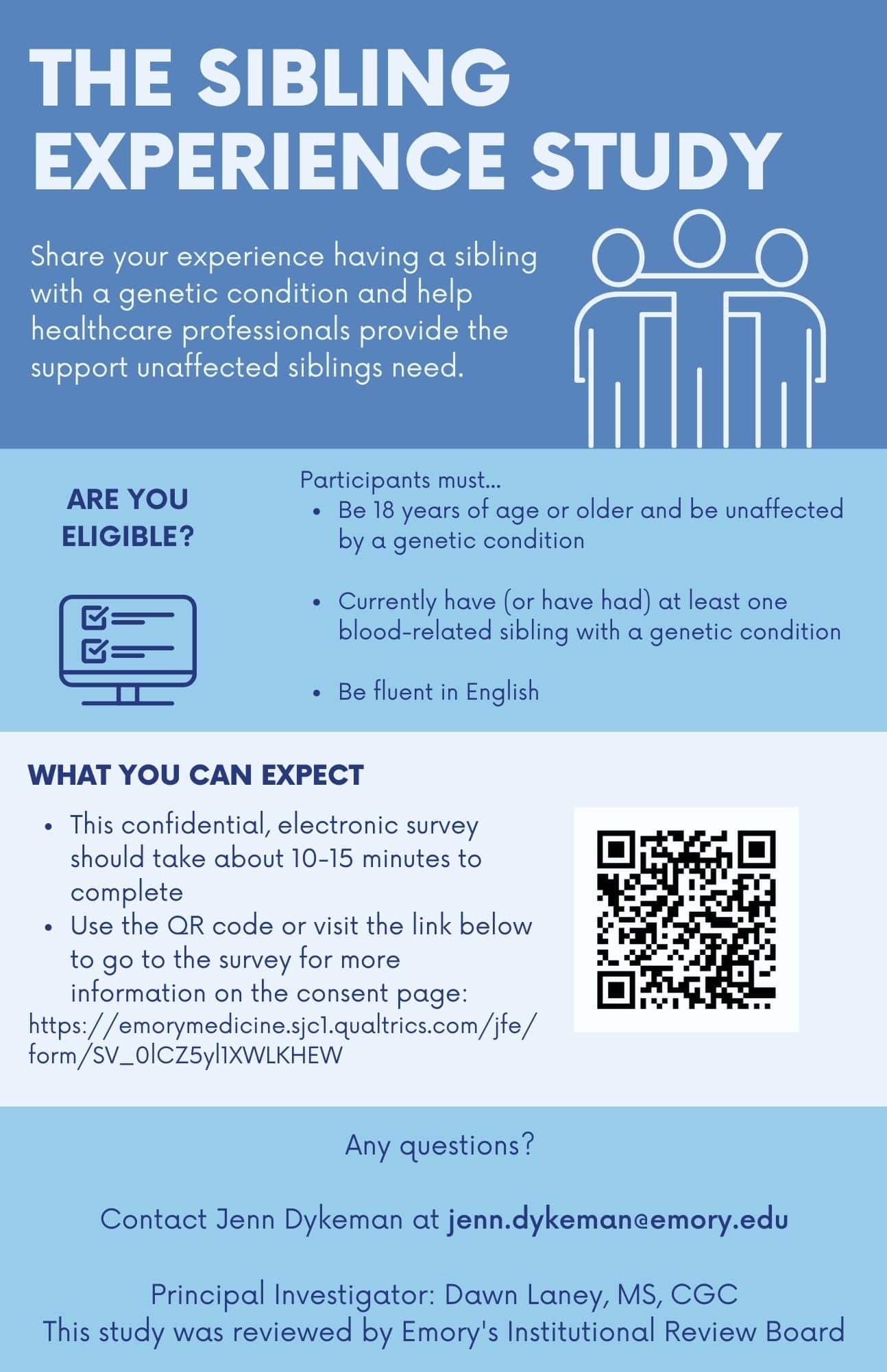 Study flyer with QR code